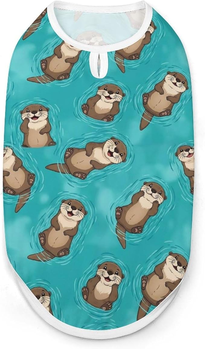 Soft Cat Shirt Pet Breathable Clothes Dog Tank Tops Pet Cute Swimming Otter Cute Dress Decor