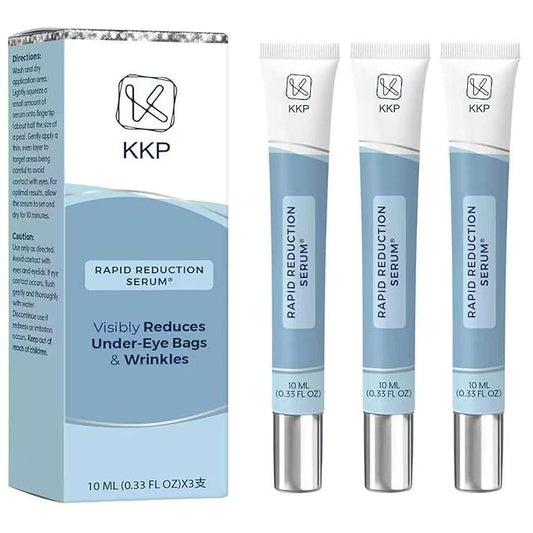 KKP Rapid Reduction Eye Serum - Visibly Reduces Under-Eye Bags, Wrinkles, Dark Circles, Fine Lines & Crow's Feet Instantly, Anti Aging Wrinkle Remover for Face, 3 Full Size Tubes