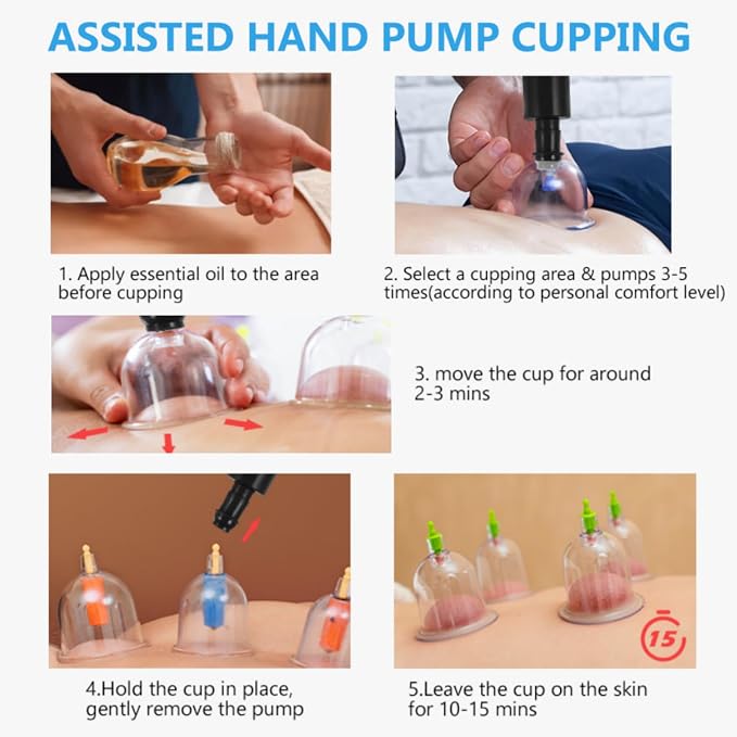 NOLITOY Cupping Device Hand Pump Vacuum Cupping Pump Vacuum Cupping Tool Handheld Handle Black, 18.00X6.00X3.50CM