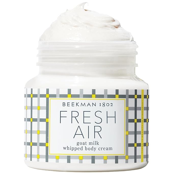 Beekman 1802 Whipped Body Cream, Fresh Air - Scented - 8 oz - Intensely Hydrating & Softens Skin - With Goat Milk - Good for Sensitive Skin - Cruelty Free