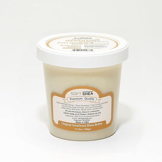 SoShea Whipped Shea Butter Unscented Ivory Original - Nourishes, Moisturizes & Renews | 100% African Pure Shea Butter | Cold-Pressed & Cold-Processed | No Dyes & Parabens | Vegan | 11.50oz / 326g
