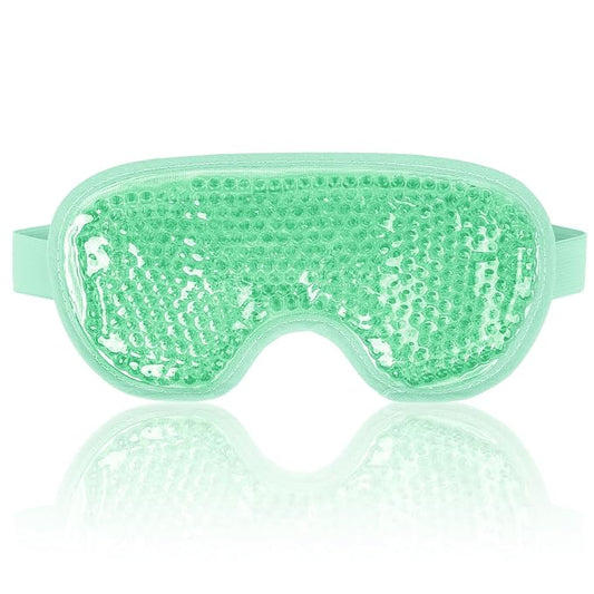 NEWGO Cooling Eye Mask for Puffy Eyes, Cold Eye Mask Eye Ice Pack for After Eyes Surgery, Tension Stress Relief, Itchy Eyes, Headaches, Dark Circles - Blue (Green)