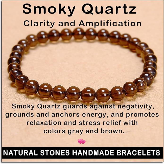 AD Beads Handmade Gemstone Stretch Elastic Bracelet Crystal Healing Reiki Nature's Beauty and Spiritual Essence Unisex