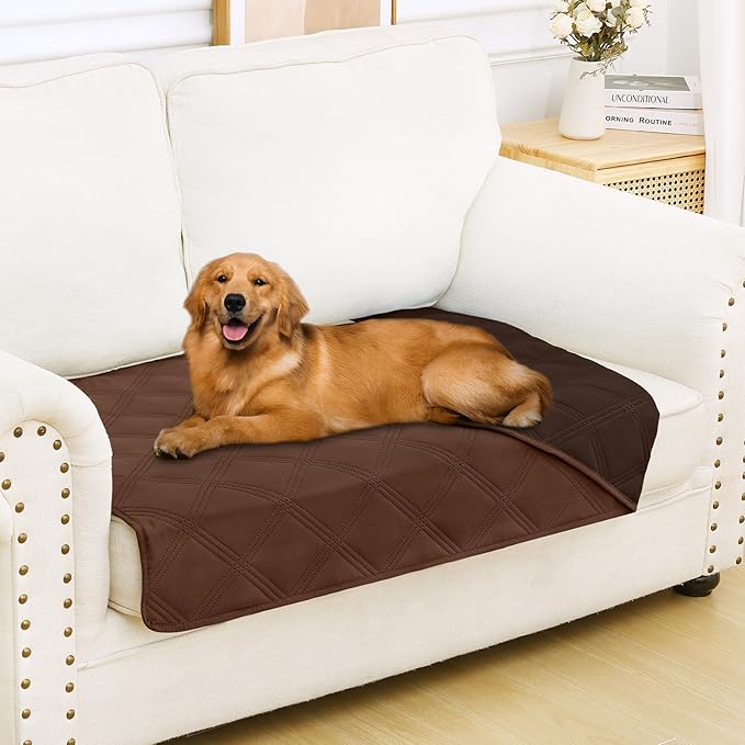 Smiry Waterproof Dog Bed Cover, Reversible Pet Blanket for Sofa Couch | Soft Washable Dog Blanket, Leakproof Couch Cover for Dogs Cats & Furniture Protection, 30x53, Brown/Chocolate