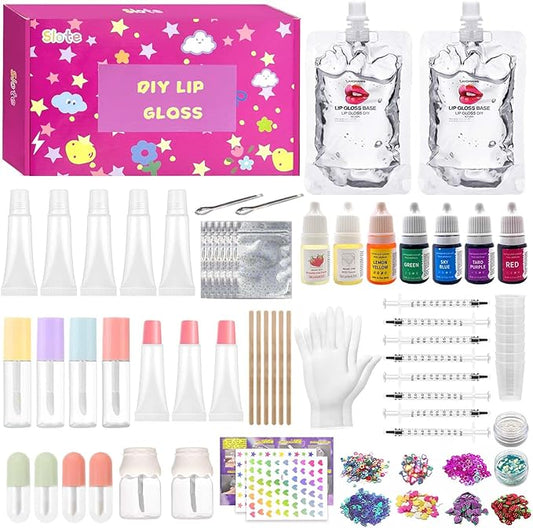 Lip Gloss Making Kit, 70PCS Diy Lip Gloss Kit, Beginner Lip Gloss Set, Make Your Own Lip Gloss Kit, Glitter Lip Gloss, Lip Gloss Kit for Girls, Lipgloss Sets for Girls Gifts