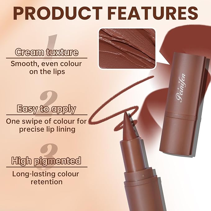 Lip Liner Gloss Set, Red Plumping Lip Liner Lip Pencil Moisturizing Lightweight Lip Gloss Lip Combo, High Shine Glossy Lip Tint Lip Stain Makeup Long Lasting Lip Contour for Women