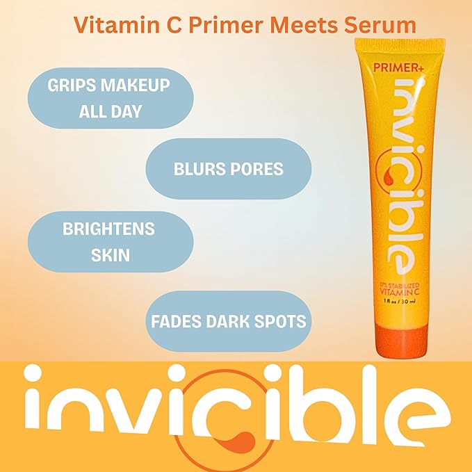 5 in 1 Primer For Face Before Makeup | 17% Vitamin C | All Day Grip | Dark Spot Corrector | Silky Matt Finish | Chemical Free | Vegan | All Skin Types | Made in America | 1fl oz