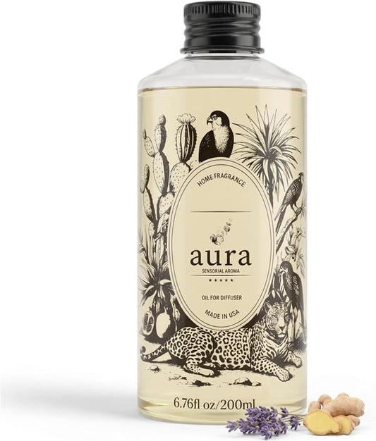 A U R A - Provence Fragrance Oil for Waterless Scent Diffuser - Inspired by L.Labo-Lavande 31 | (6.7 fl oz, 200 ml) Pure Essential Oil Blends for Aromatherapy Diffuser & Hotel Collection Oil Diffuser