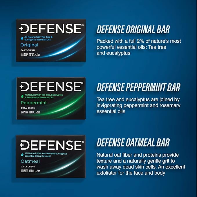 Defense Soap 12pk All Natural Tea Tree Bar Soap for Men | Made by Wrestlers with Tea Tree Oil & Eucalyptus Oil to Promote Healthy Skin