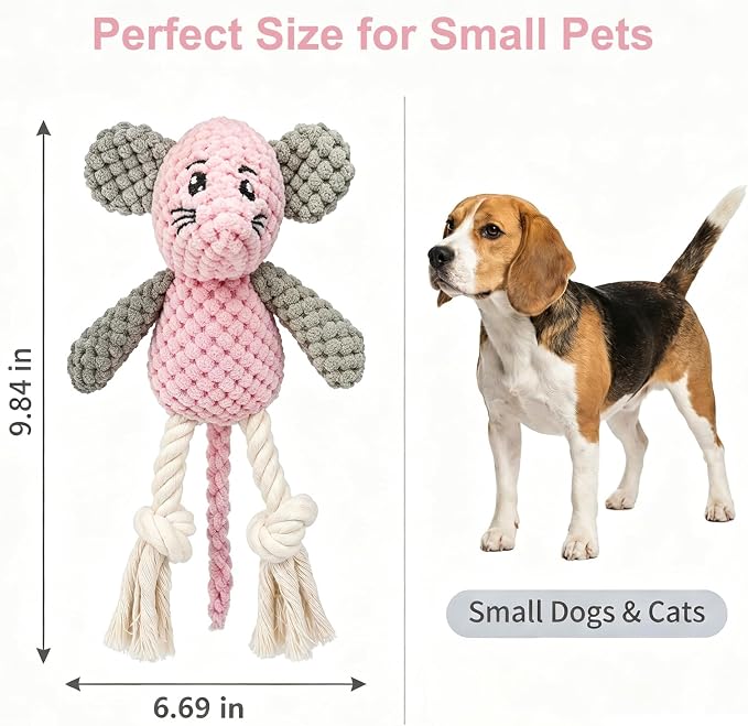 Squeaky Plush Interactive Dog Toy for Small Dogs