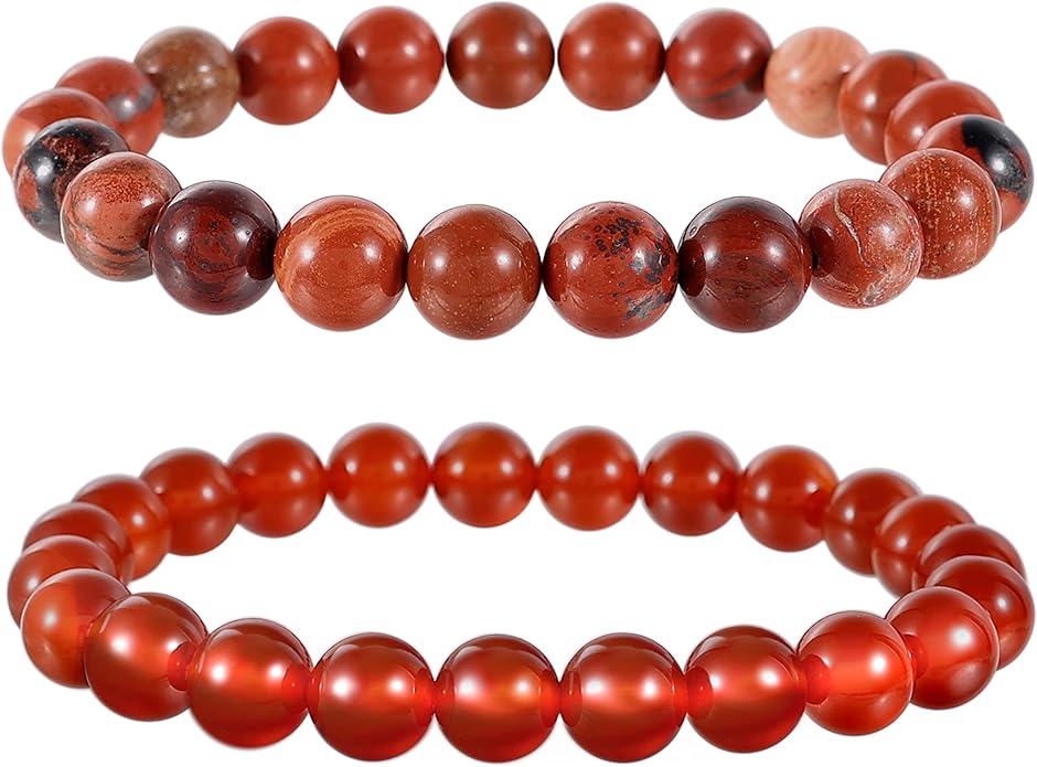 Bivei Natural Gemstone Semi Precious Healing Crystals Handmade Stretchy Round Beads Bracelet,Stocking Stuffers for Women Enhance Positive Energy