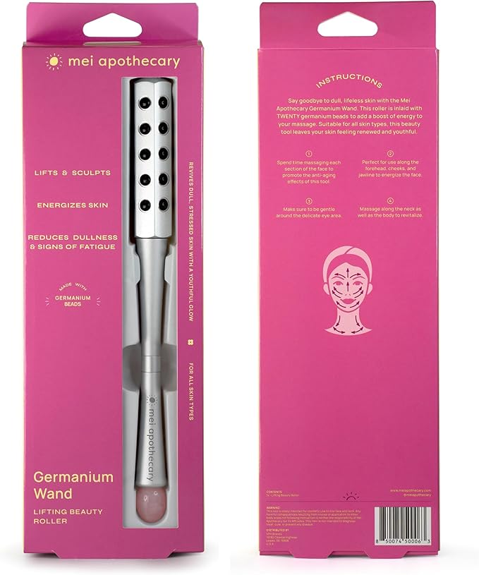 Mei Apothecary Germanium Wand Lifting Face Roller | Face Massager Tool for Skin Rejuvenation, Anti-Aging & Relaxation | Facelift Wand for All Skin Types