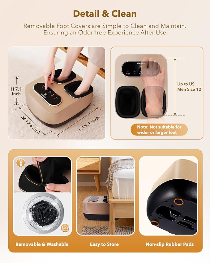 KNQZE Foot Massager with Heat and Remote, Shiatsu Deep Kneading Feet Massager for Plantar Fasciitis & Neuropathy, Foot Warmer, Gifts for Mom Women Men Dad, Fits Up to Men Size 12(Gold)