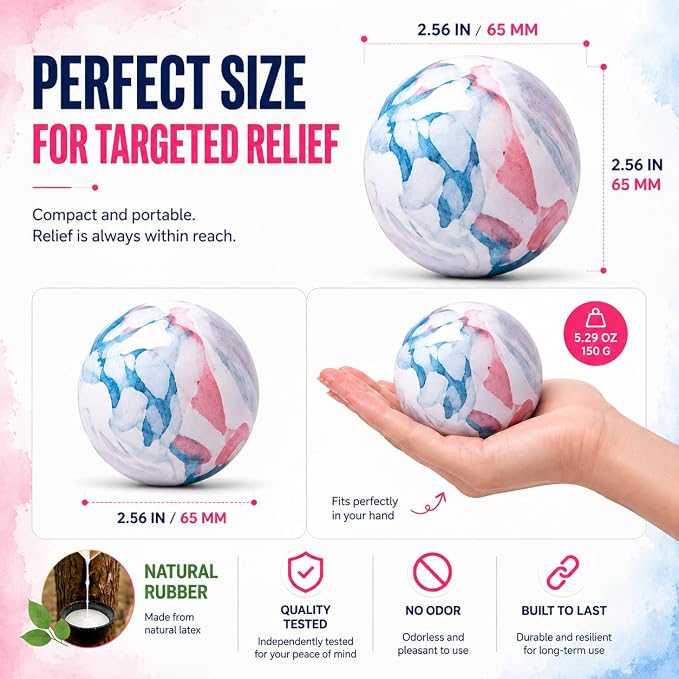 FITZELAR Massage Lacrosse Balls for Myofascial Release, Quality Certification, Massage Deep Tissue for Back and Shoulder, Trigger Point Therapy, Muscle Knots, Relieving Muscle Pain