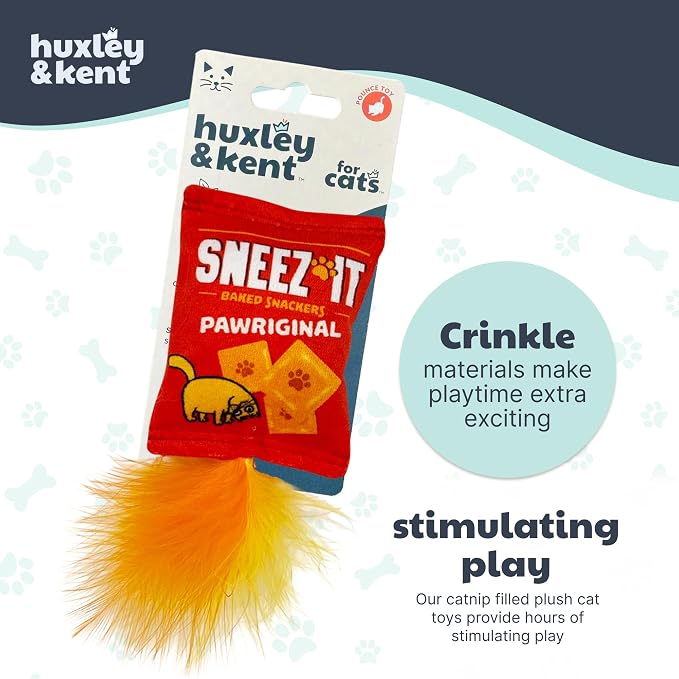 Huxley & Kent Plush Crinkle Catnip Cat Toy, Sneeze-It