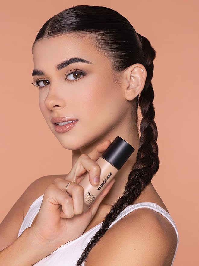 SHEGLAM Full Coverage Foundation Makeup Long Lasting Waterproof Matte Dewy Liquid Foundation - Nude