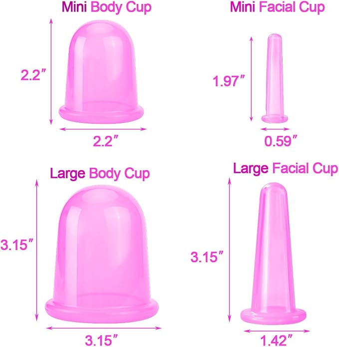 Cupping Therapy Sets 7Pcs Silicone Anti Cellulite Cup Vacuum Suction Massage Cups Facial Cupping Sets Body and Face Massager for Adults Home Use