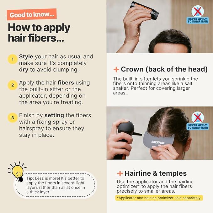 IMPERIO Hair Building Fibers for Thinning Hair - 26g Premium Hair Fibers for Women & Men in Hairdresser Quality - Hair thickening in less than 20 seconds (Medium Blonde)