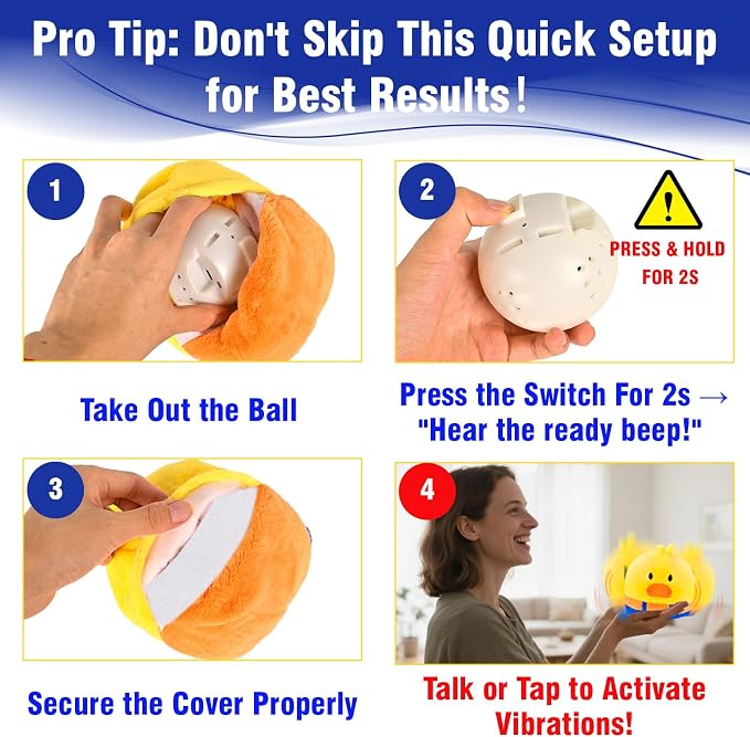 Interactive Dog Toys, Rechargeable Vibrating, Jumping,Talking & self-Moving Dog Toys, Puppy Toys to Keep Them Busy, Anxiety Relief & Boredom Buster for Small & Medium Dogs