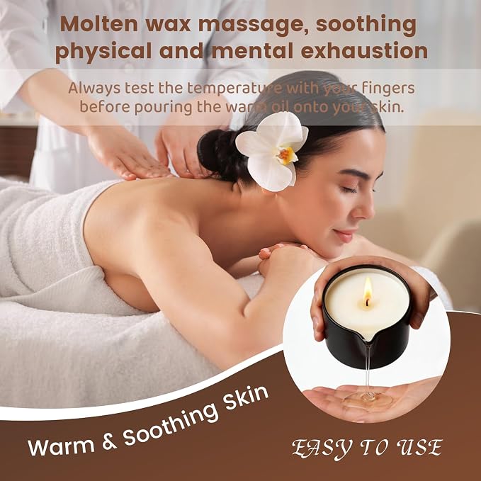 Warming Massage Oil Candle, Scented Body Oil Candle for Spa & Home Use, Romantic Gift, 2.02 oz (Odorless)