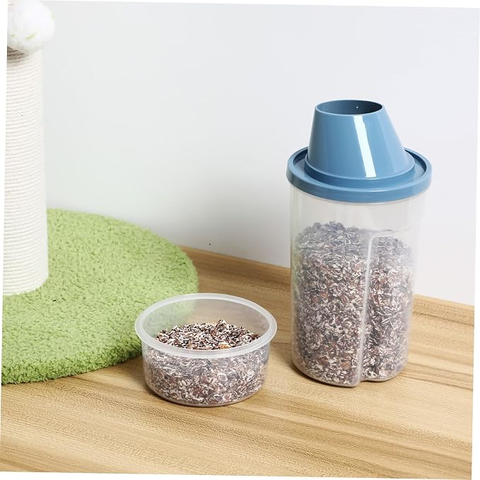 2Pcs Airtight Pet Food Storage Containers Clear Dog Food Bin with Tilted Spout No Spill Design for Cats and Dogs
