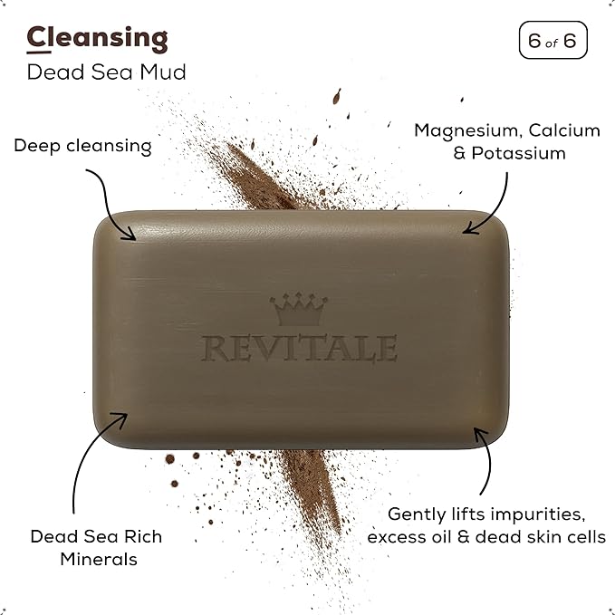 REVITALE Natural Cleansing Soap Bars Set – 6 x 100g – Daily Hand, Face & Body Wash, Shower Soap & Skincare Gift Set