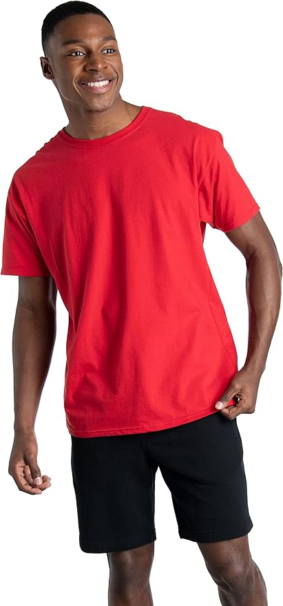 Fruit of the Loom Men's Eversoft Cotton Odor Control & Breathable Moisture Wicking T-Shirts