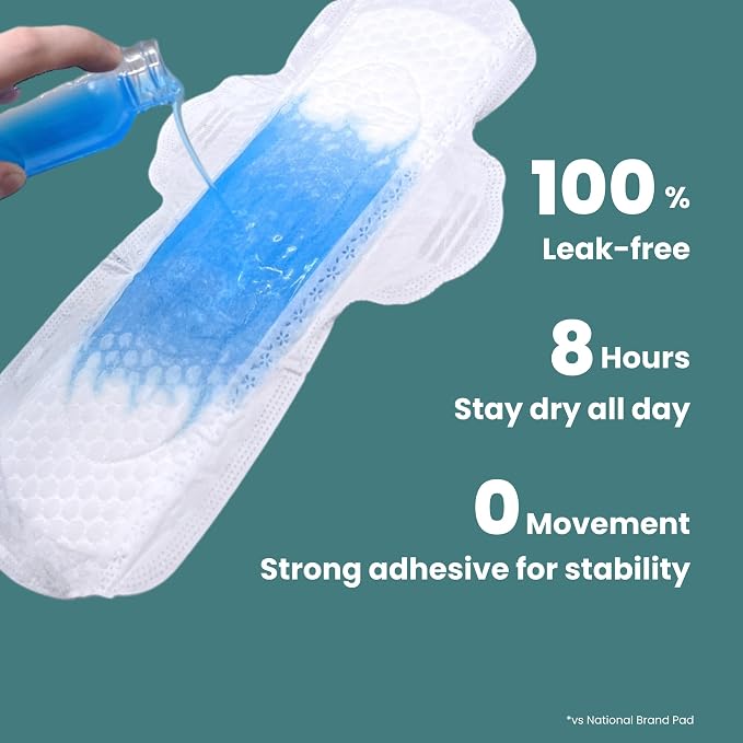 uNeat Ultra Thin Breathable Feminine Pads with Wings for Women, Odor-Neutralizing Tech, Unscented, Heavy Absorbency, Day/Night Pads (Long, 10 Count)