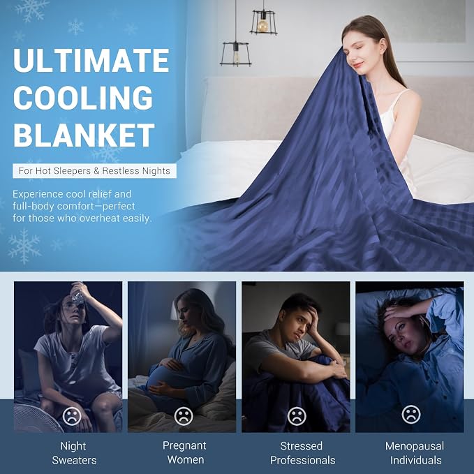 Elegear Cooling Blanket for Hot Sleepers, One-Way Moisture Flow, Queen | Arc-Chill® 3.0 Q-Max>0.5 Cooling Fabric with One-way Moisture Flow Helps Keep Skin Cool & Dry & Breathable, No Sticky Feeling