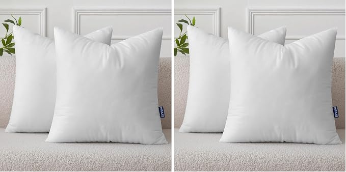 MIULEE Set of 2 Throw Pillow Inserts 18x18 Inches, Non-Woven Decorative Pillow Inserts for Living Room (Pack of 2)