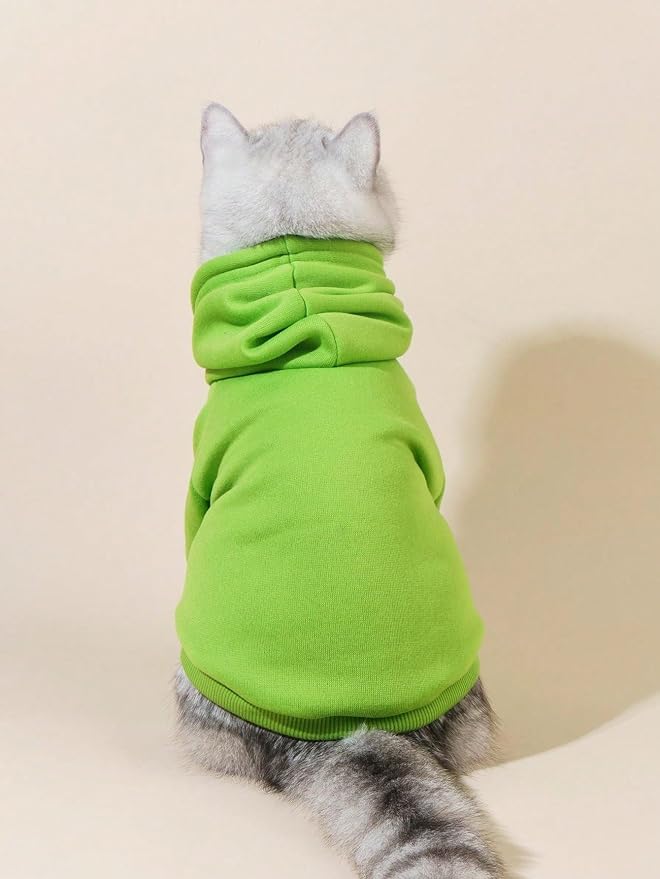 Basic Dog Hoodie Sweatshirt Puppy Sweater Warm Cat Costumes Pet Clothes for Chihuahua Puppy Kitten Small Medium Dogs Green X-Large