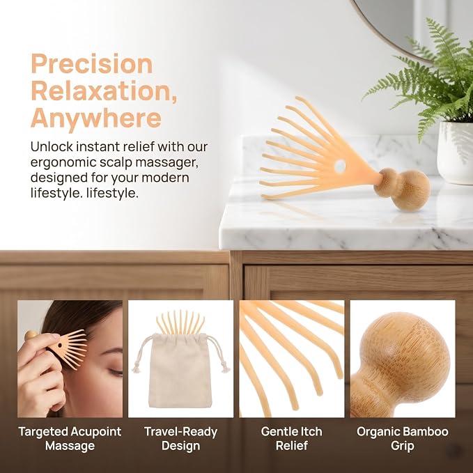 2pcs Manual Scalp Massager Claw Tool Handheld Head Massage Scratcher for Relaxation and Stress Relief Suitable for Men and Women