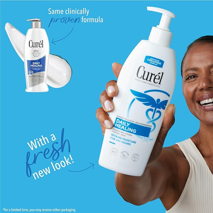 Curel Daily Healing Body Lotion for Dry Skin, Dermatologist Recommended Hydrating Body Lotion with Advanced Ceramides Complex, 20 Oz