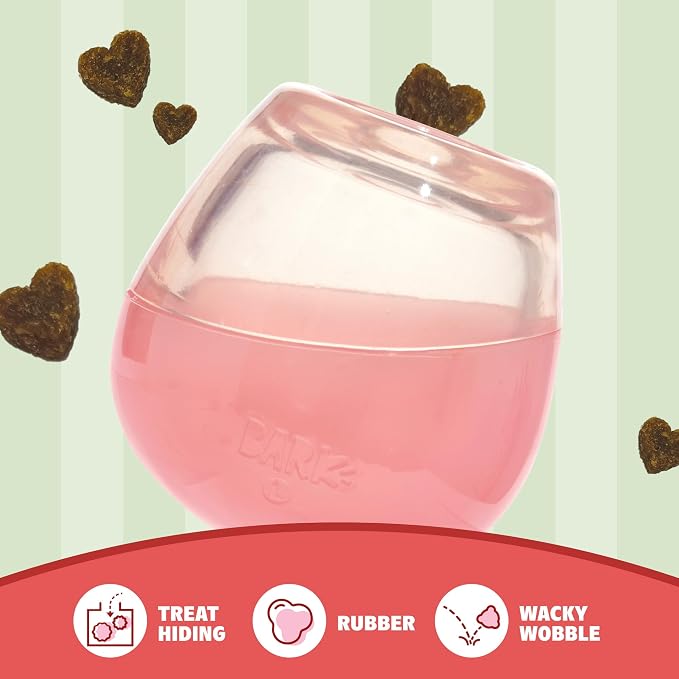 Barkbox Tipsy Treat Gift Pack – Valentine’s Day Plush Treat-Dispensing Dog Toy & Chicken Jerky Heart Treats – Fun Gift Box for Medium to Large Dogs