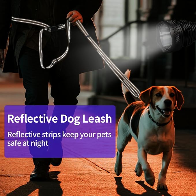 Kazazoo Hands-Free Adjustable Length 5-8 Ft Dog Leash, Crossbody & Waist for Dog Walking, Running for Dogs with Reflective Strips, Ballistic Nylon, Waist Belt Adjustable, Lightweight Brown M