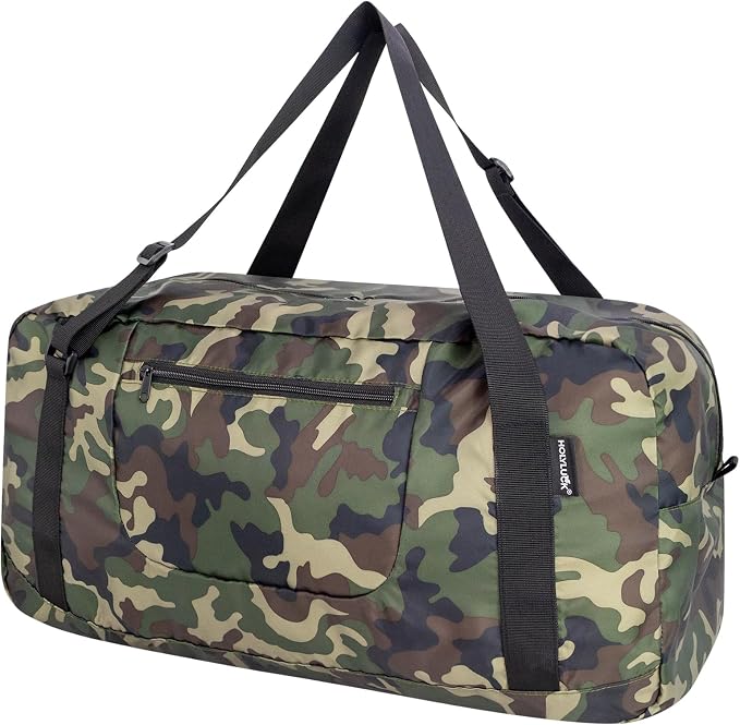HOLYLUCK Foldable Travel Duffel Bag For Women & Men Luggage Great for Gym -55L, Green Camo