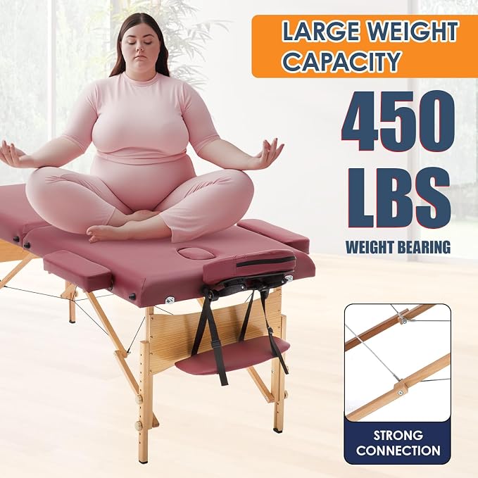 BestMassage Massage Bed Portable Massage Table 2 Folding Lash Bed Height Adjustable 28 Inch Wide Spa Table with Non-Woven Bag for Spa Footmassage Facial CareSpa Tattoo