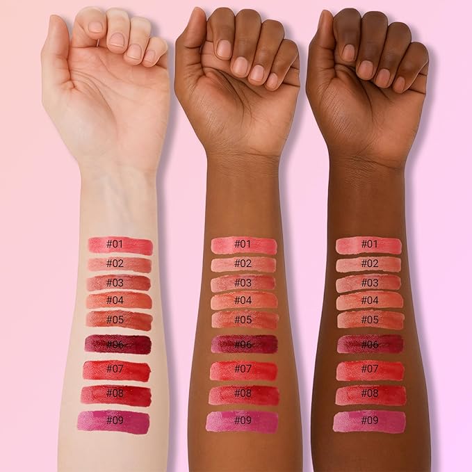 Erinde Lips Staining Lip Oil, Glossy Lip Stain, Long-Lasting Lightweight Lip Staining Oil, Moisturizing Plumping Hydrating Glossy Lip Tint, Vegan & Cruelty-Free, 02