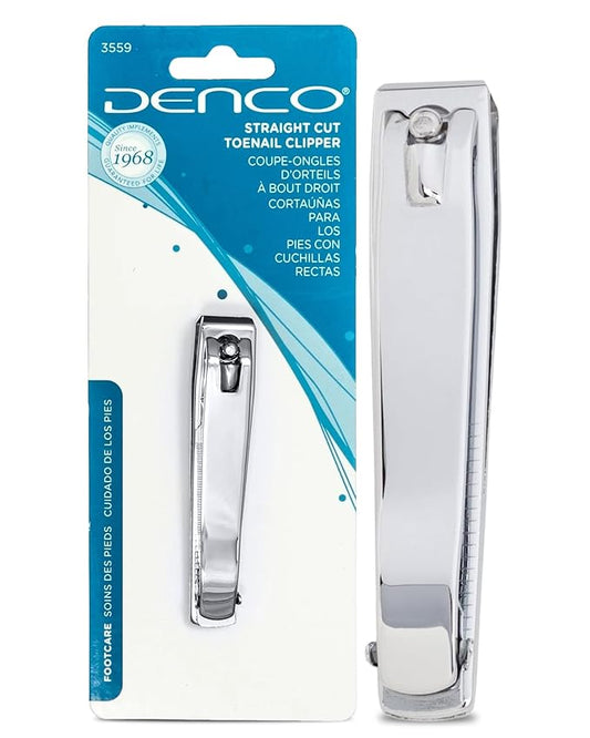 Denco Straight Cut Toenail Clipper,Silver,1 Count (Pack of 1),3559N