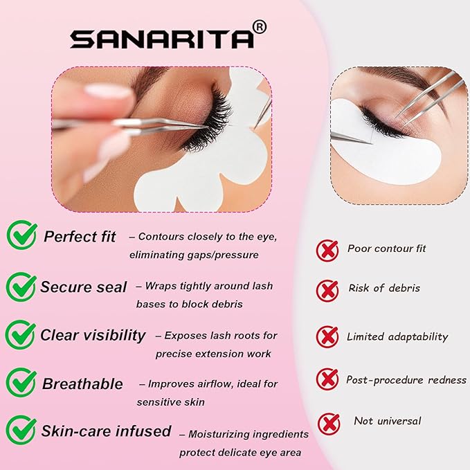 100 Pairs Professional Eye Under Gel Pads Eyelash Extensions Patches,Lash Extension Lint Free Under Hydrogel Eye Mask Pads Beauty Tools (Pink)
