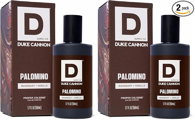 Duke Cannon Proper Cologne Palomino | Men's Eau de Parfum | Mahogany and Vanilla | Subtle, Long-Lasting Natural Scent | 1.7 fl oz (Pack of 2)