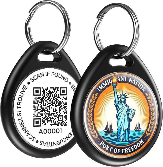 QR Code Dog Tags Personalized for Pets, Real-time Alerts, Liberty