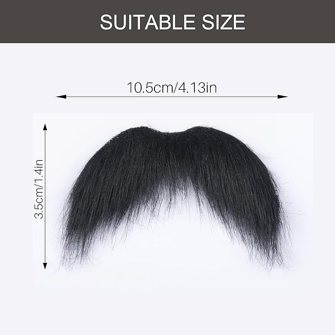 Fake Mustache for Men Classic Halloween Self Adhesive Fake Beard Novelty Stick On Fake Mustaches