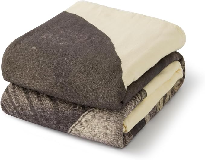 100% Cotton Boho Throw Blanket for Home Decor – Classic Farmhouse Quilt Bedding, Muslin Blankets for Adults, Vintage Woven Decorative Blanket for Couch, Bed Layering Use, Elephant Printed, 60"x80"