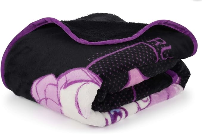 HUNTRX Kpop Demon Hunters Super Soft Fleece Throw Blanket, Purple and Black, 46x60 Inch