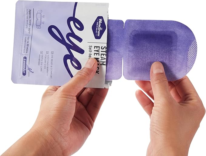 Self Heating Eye Mask Warm Compress for Dry Eyes, Disposable Heated Eye Mask for Fast Relief, Sleep, Spa, Travel Essentials & Relaxation Gifts for Women (30 Count, Lavender)