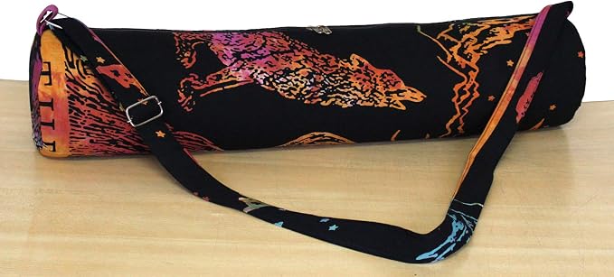 ICC Black Gold Mandala Full-Zip Exercise Yoga Mat Carry Bag Gym Beach Pilates Carrier Bags Hippie Mandala Indian Cotton Bag
