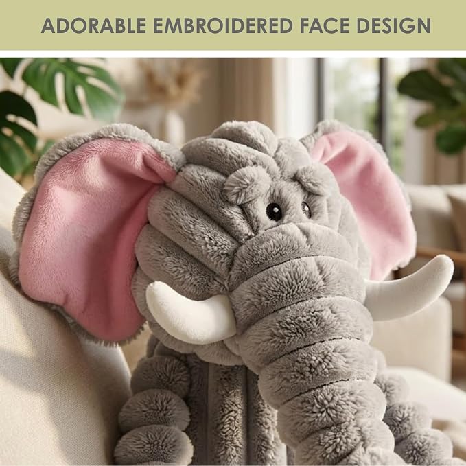 NANDOG My BFF Jumbo The Elephant Dog Toy XL, Large Soft Squeaky Toys