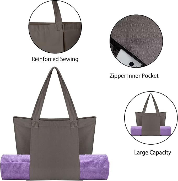 Yoga Mat Bag for Women Canvas Bag with Yoga Mat Carrier Yoga Mat Bags for Workout Pilates Travel Beach and Gym