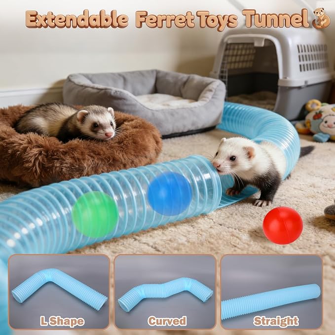 Mity rain Ferret Toys with 3 Balls Inclueded